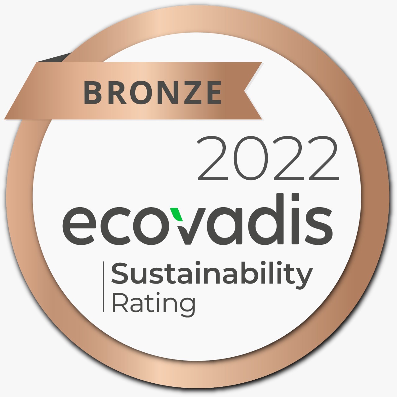 Certificado Bronze de Classificação Ecovadis - 2022